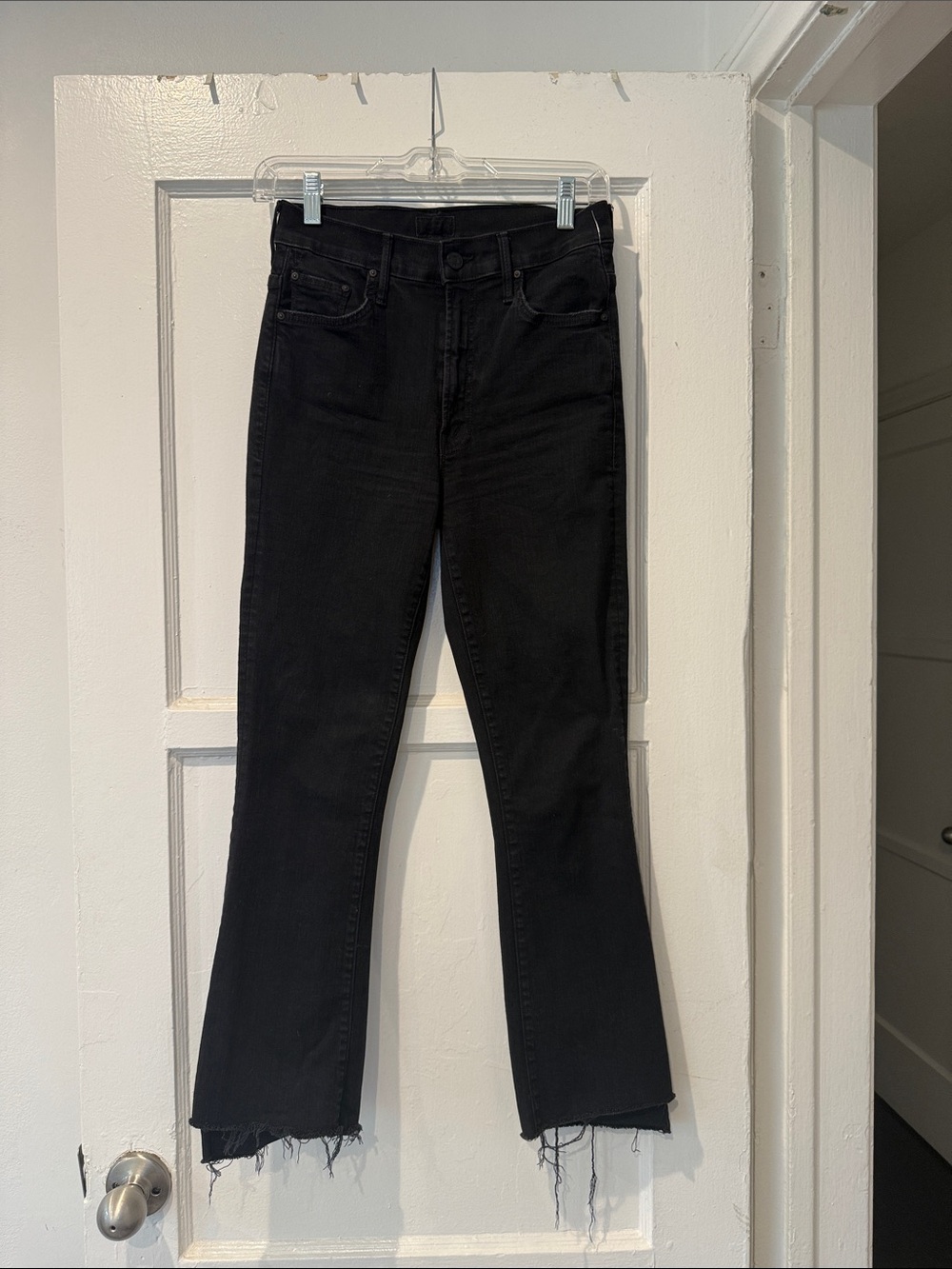 MOTHER Black High-Rise Flare Jeans